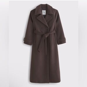 Abercrombie & Fitch Carrie Wool-Blend Trench Coat